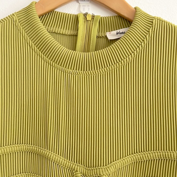 Anthropologie Blue Tassel Long-Sleeve Ribbed Corset Top NWOT - Picture 8 of 13